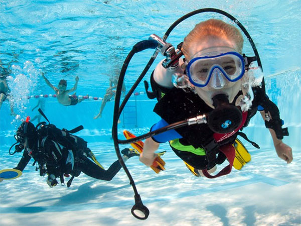 Big Blue Trial Diving in the Pool